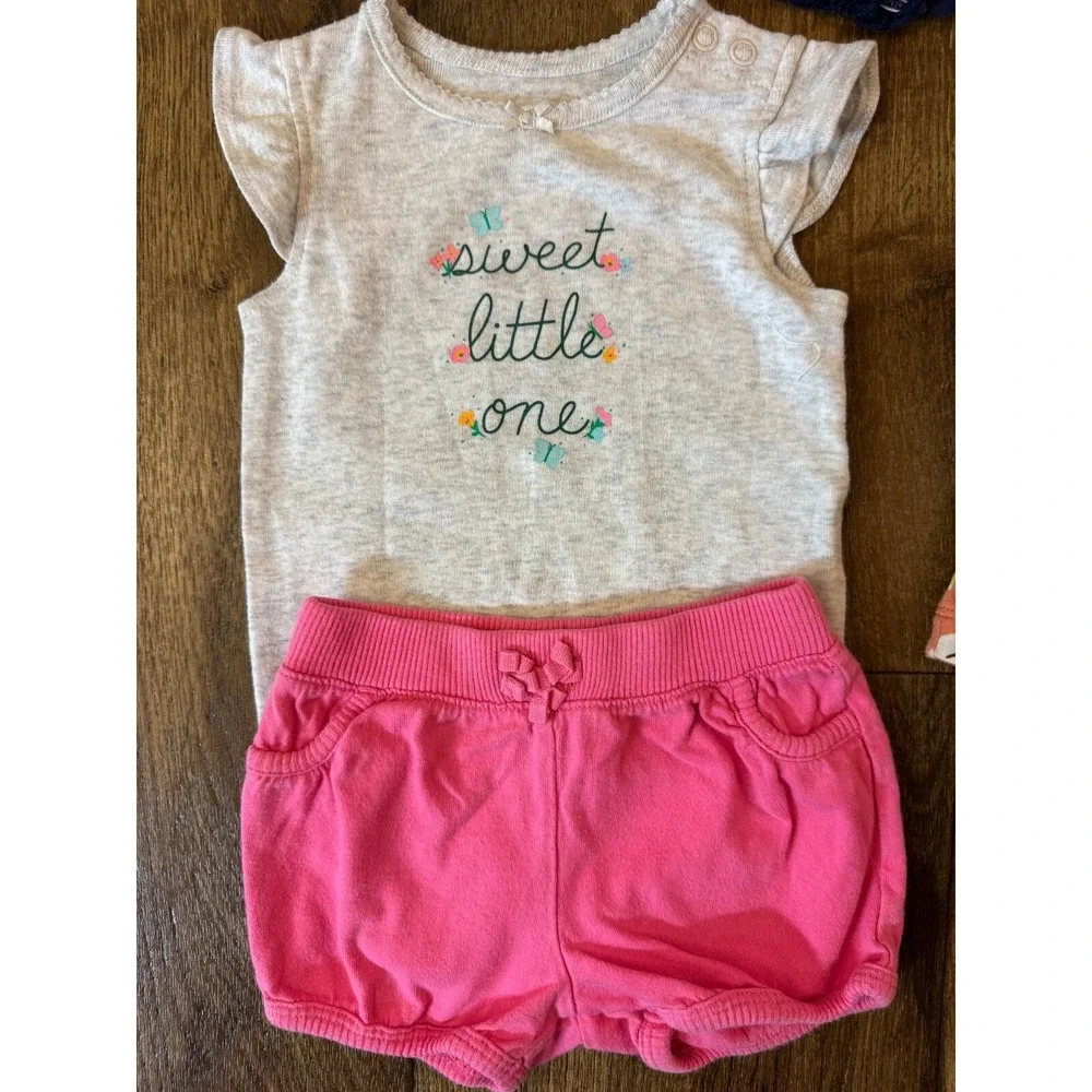 Baby Girl Clothes Lot 6 Months Shorts Shirts Summer Outfits Bundle Lot Sweet One - Picture 6 of 8